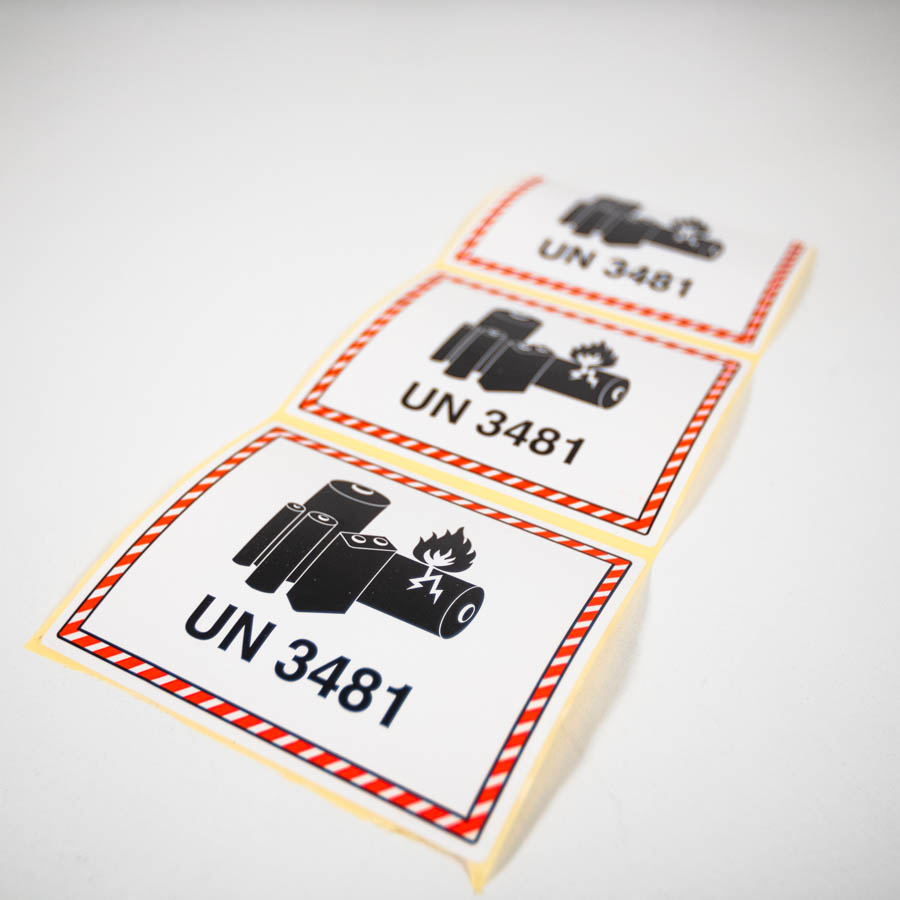 Battery Semi Gloss Paper Perm Labels 127 x 105mm
