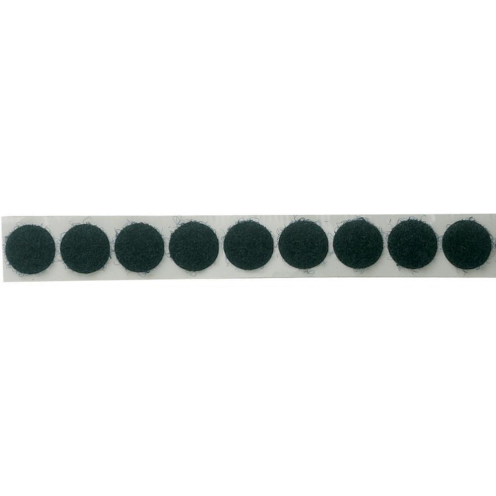 Black Hook and Loop Dots 12.5mm Dia Black Hook