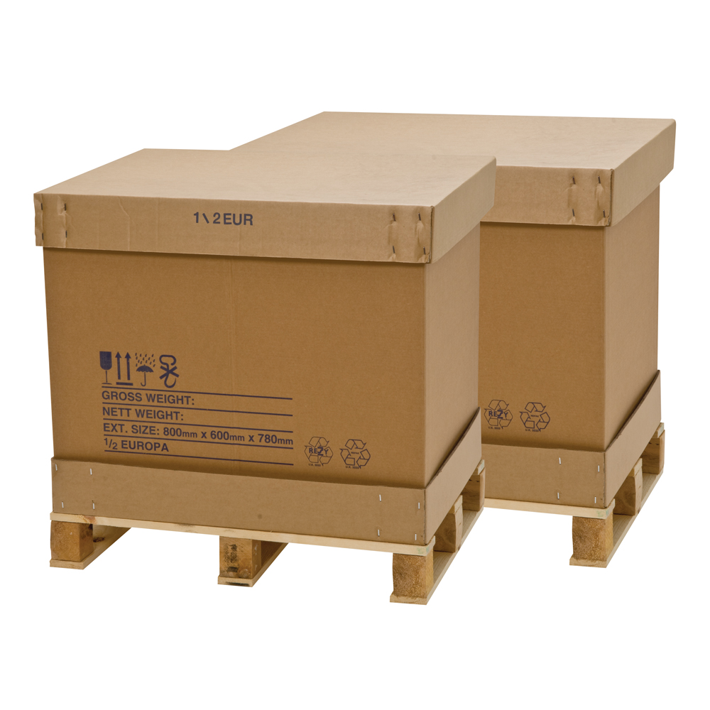 1/2 Europa Pallet Boxes With Pallet 770 x 570 x 660mm