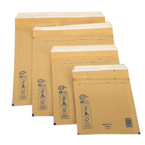 aroFOL® Padded Envelopes Size 1 - 100mm x 165mm Gold
